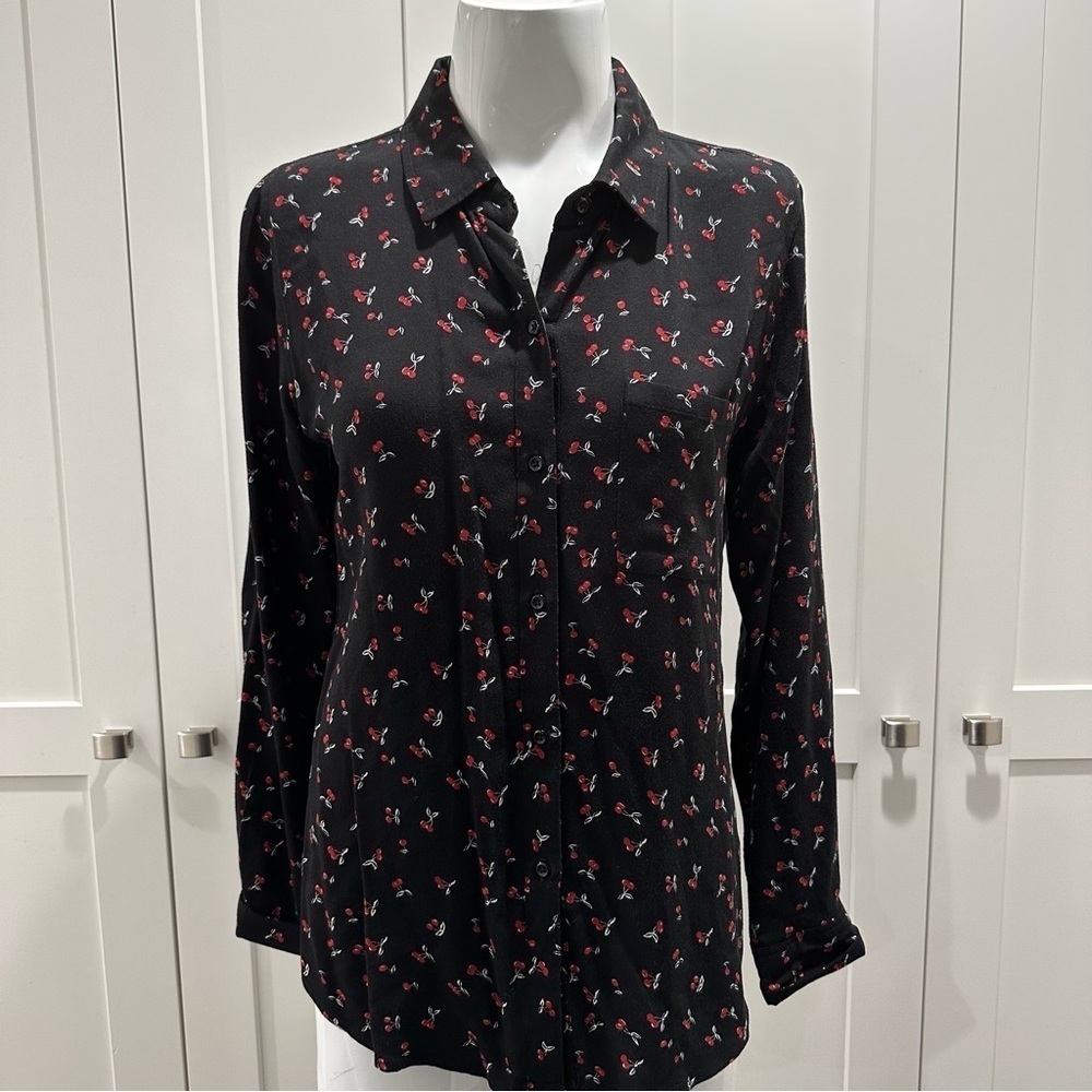 Rails Rocsi Cherry Print Button Down Shirt Size S… - image 3